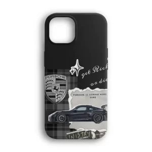 Porsche telefon kılıfı temalı Get Porsche Or Die Tasarım Desenli Baskılı Telefon Kılıfı - Görsel 1