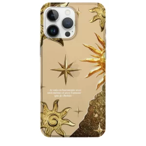 altın yıldız desen telefon kılıfı temalı Altın Renkli Yıldız Desen Telefon Kılıfı - Görsel 1