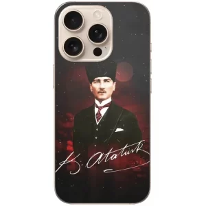 Atatürk Desenli İmzalı Telefon Kılıfı - Görsel 1 yakın çekim