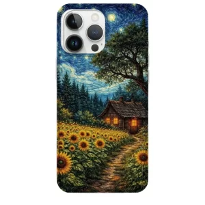 Van Gogh telefon kılıfı konseptli Ayçiçek Tarla Temalı Baskılı Van Gogh Telefon Kılıfı - Görsel 1