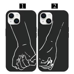 El Ele Tutan Sevgili Çizgisel Minimalist Telefon Kılıfı - Görsel 1 detay görünüm