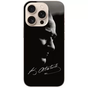 Atatürk telefon kılıfı temalı Estetik Desenli Atatürk Baskılı Telefon Kılıfı - Görsel 1