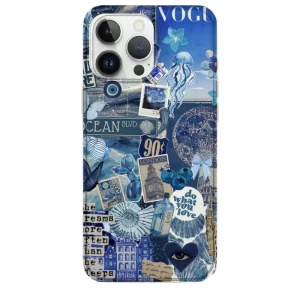 Estetik Deniz Kolaj Desenli Telefon Kılıfı - Görsel 1 deniz kolaj desenli telefon kılıfı