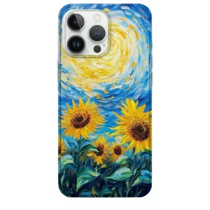 Van Gogh telefon kılıfı temalı Gökyüzü Güneş Desen Van Gogh Tablo Temalı Telefon Kılıfı - Görsel 1