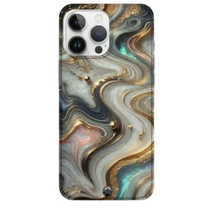 Altın Soyut Mermer Telefon Kılıfı - Görsel 1 yakın çekim