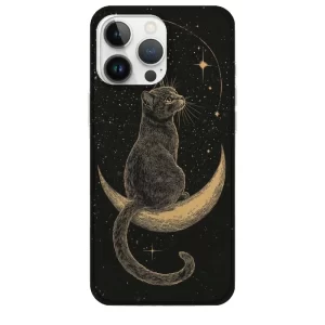 Hilal ve Ay Siyah Kedi Telefon Kılıfı - Görsel 1 yakın çekim