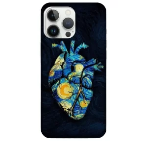 Van Gogh Telefon Kılıfı konseptli Kalp Desen Yıldızlı Van Gogh Tablo Temalı Telefon Kılıfı - Görsel 1