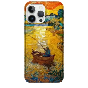 Van Gogh telefon kılıfı temalı Van Gogh Kayık Tablosu Desenli Telefon Kılıfı - Görsel 1