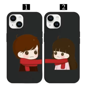 Kırmızı Atkı Telefon Kılıfı tasarımlı Kırmızı Atkı ile Bağlı Sevgililer Telefon Kılıfı - Görsel 1