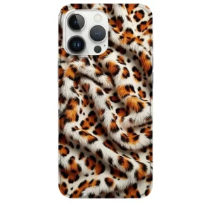 Kırmızı Dokulu Leopar Desenli Telefon Kılıfı - Görsel 1 özel tasarım