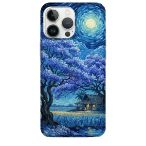 Van Gogh desenli telefon kılıfı temalı Mavi Tonlarda Manzaralı Van Gogh Desenli Telefon Kılıfı - Görsel 1