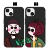 Modern Gözlüklü Çift Sevgili Telefon Kılıfı - Görsel 1 çift telefon kılıfı