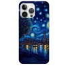 Van Gogh telefon kılıfı tasarımlı Parlak Şehir Işıkları Van Gogh Desenli Baskılı Telefon Kılıfı - Görsel 1