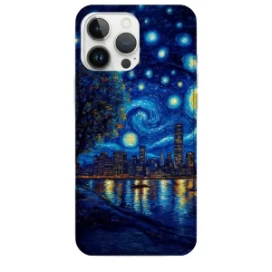 Van Gogh telefon kılıfı tasarımlı Parlak Şehir Işıkları Van Gogh Desenli Baskılı Telefon Kılıfı - Görsel 1