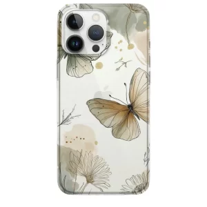 pastel renkli kelebek telefon kılıfı temalı Pastel Renkli Kelebek Desenli Telefon Kılıfı - Görsel 1
