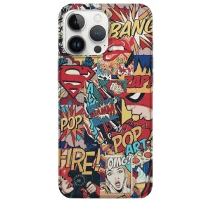 Pop Art Telefon Kılıfı temalı Pop Art Fire Retro Telefon Kılıfı - Görsel 1