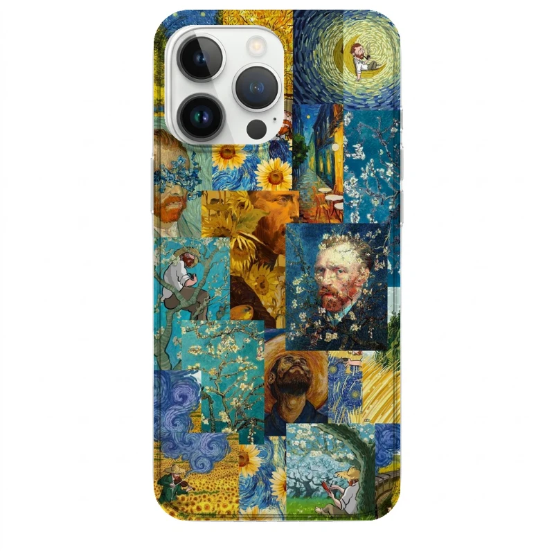 Van Gogh telefon kılıfı Van Gogh Sanatsal Kolaj Desenli Baskılı Telefon Kılıfı - Görsel 1