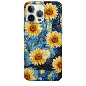Van Gogh telefon kılıfı tasarımlı Sarı Ayçiçek Van Gogh Temalı Baskılı Telefon Kılıfı - Görsel 1