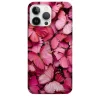 pembe kelebek telefon kılıfı Suluboya Pembe Kelebek Desenli Telefon Kılıfı - Görsel 1