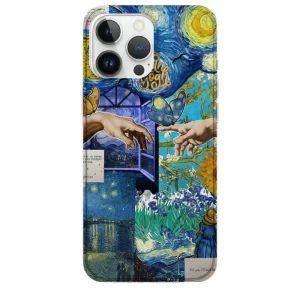 Van Gogh Sanat ve Adem Yaratılış Temalı Telefon Kılıfı - Görsel 1 yakın çekim