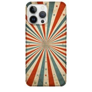 vintage retro telefon kılıfı Vintage Retro Starburst Tasarımlı Telefon Kılıfı - Görsel 1