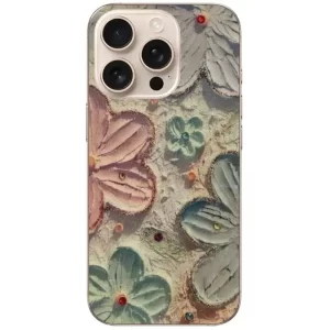yağlı boya çiçek desenli telefon kılıfı tasarımlı Yağlı Boya Çiçek Desenli Baskılı Telefon Kılıfı - Görsel 1