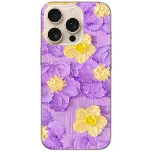 yağlı boya telefon kılıfı konseptli Yağlı Boya Tarzı Çiçek Desenli Telefon Kılıfı - Görsel 1